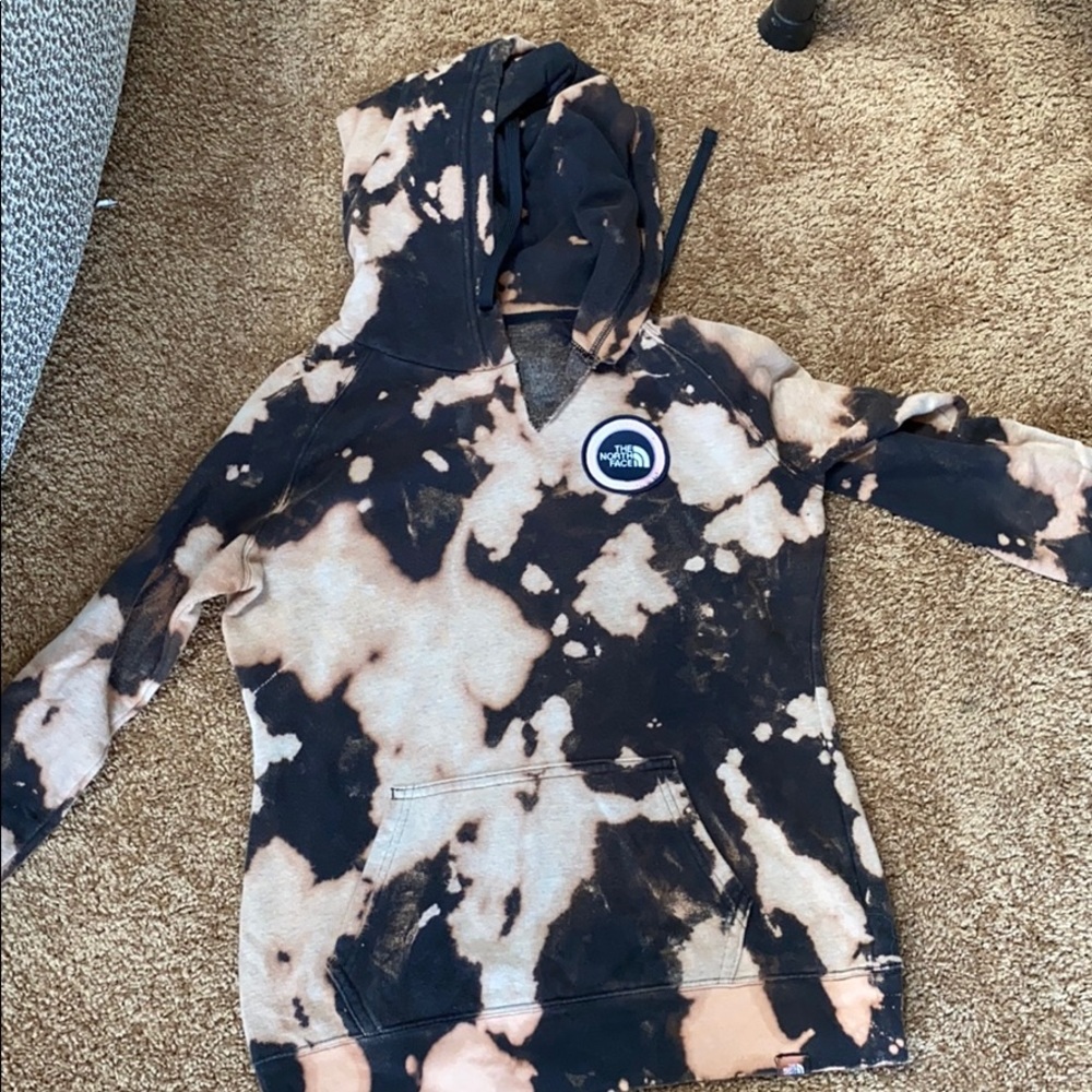 north face bleach dye hoodie